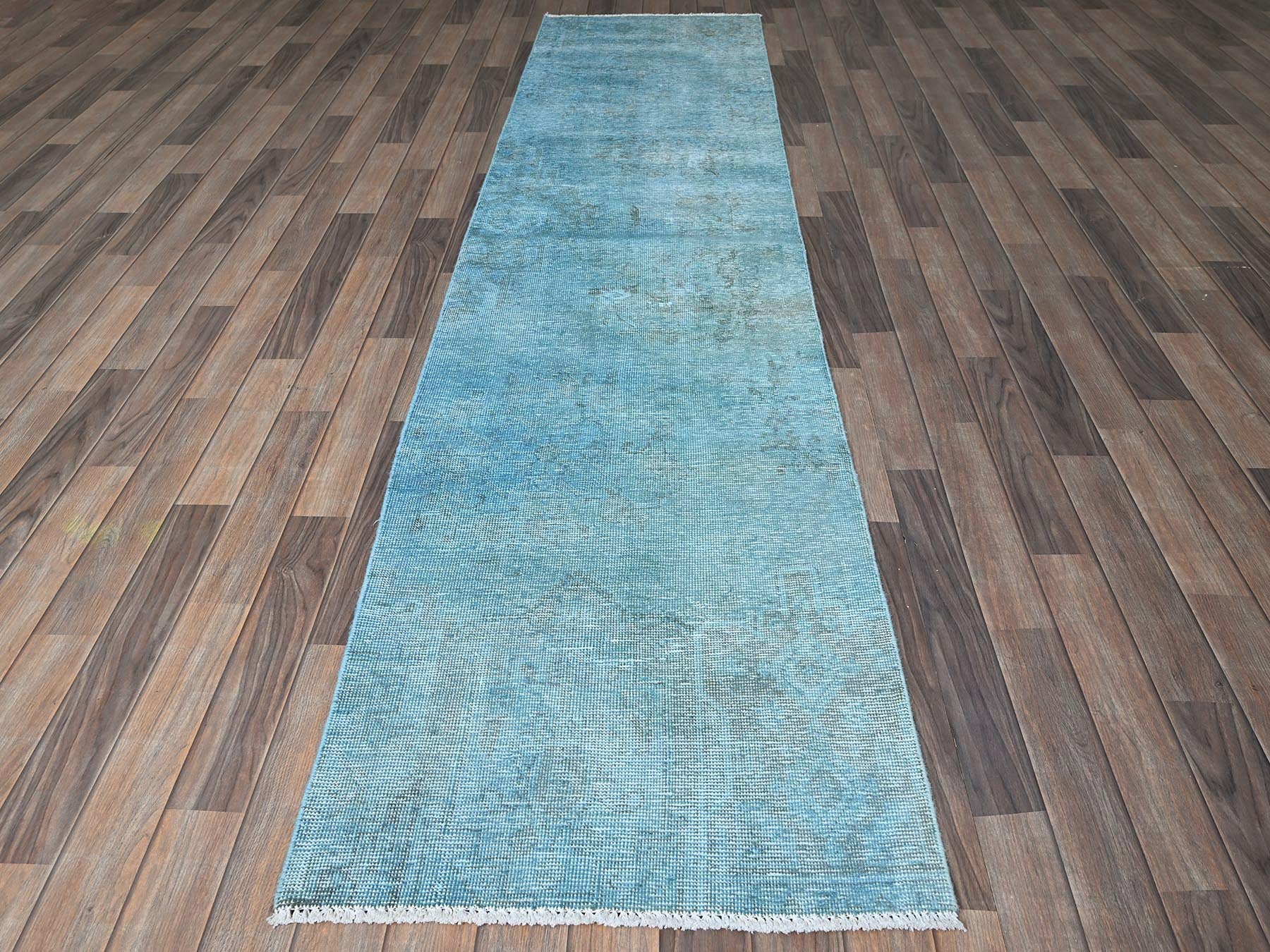 Tabriz Vintage hand-knotted wool runner in Overdyed, 2'5" x 9'10" — SKU O0937 (view 2)