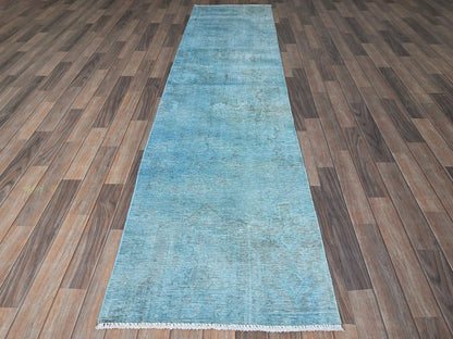 Tabriz Vintage hand-knotted wool runner in Overdyed, 2'5" x 9'10" — SKU O0937 (view 2)