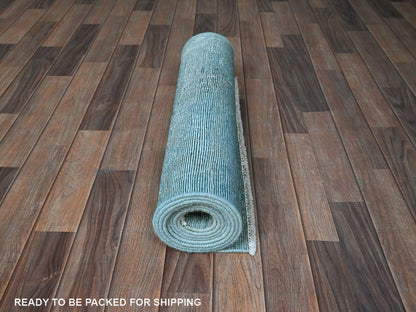 Overdyed 2'5" x 9'10" Vintage Hand knotted Wool Rug - Sku: O0937