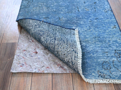 Overdyed 2'2" x 8'11" Vintage Hand knotted Wool Rug - Sku: O0940