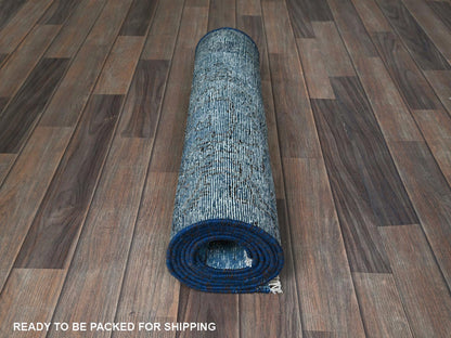 Overdyed 2'2" x 8'11" Vintage Hand knotted Wool Rug - Sku: O0940