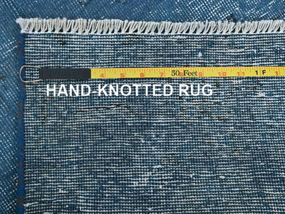Overdyed 2'2" x 8'11" Vintage Hand knotted Wool Rug - Sku: O0940