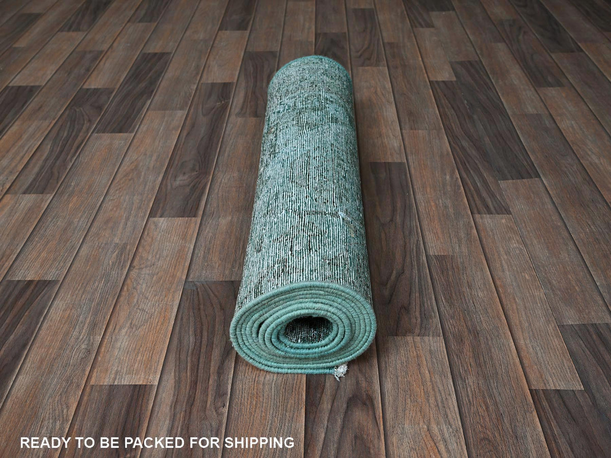 Tabriz Vintage hand-knotted wool runner in Overdyed, 2'4" x 10'2" — SKU O0942 (view 5)