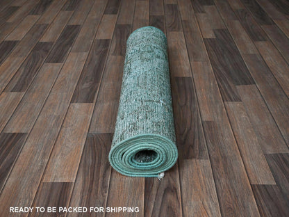 Tabriz Vintage hand-knotted wool runner in Overdyed, 2'4" x 10'2" — SKU O0942 (view 5)
