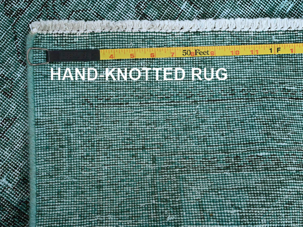 Tabriz Vintage hand-knotted wool runner in Overdyed, 2'4" x 10'2" — SKU O0942 (view 7)
