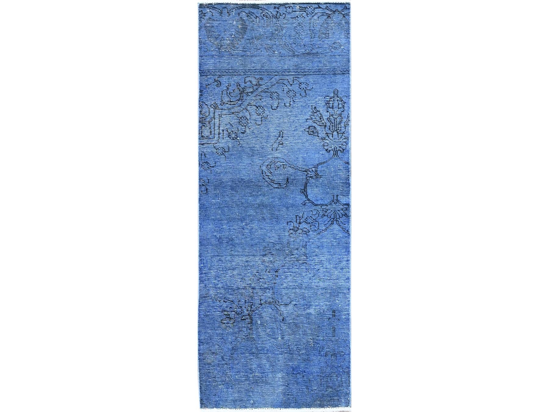 Tabriz Vintage hand-knotted wool runner in Overdyed, 2'2" x 6'2" — SKU O0943