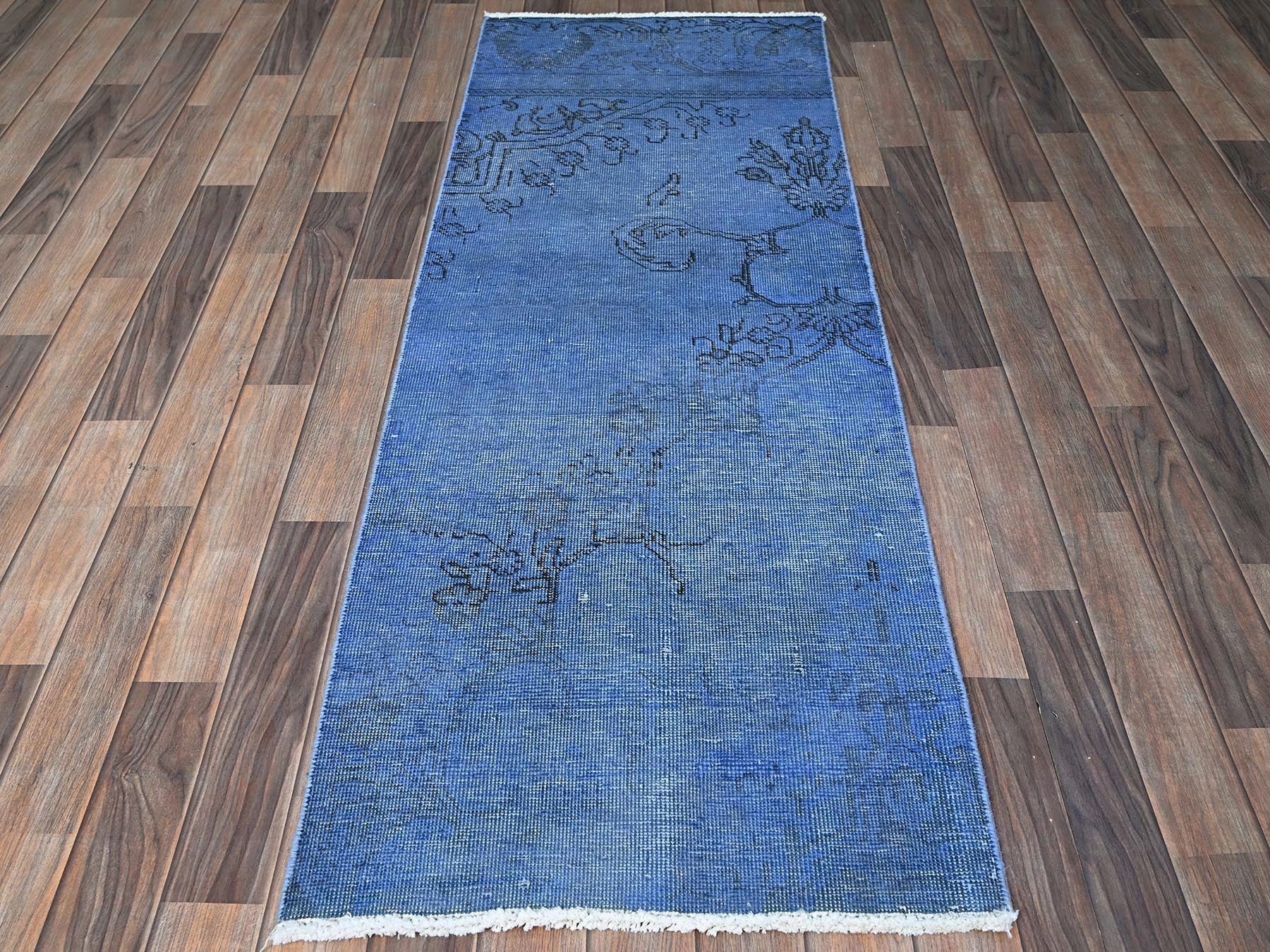 Tabriz Vintage hand-knotted wool runner in Overdyed, 2'2" x 6'2" — SKU O0943 (view 2)