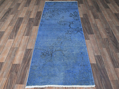 Tabriz Vintage hand-knotted wool runner in Overdyed, 2'2" x 6'2" — SKU O0943 (view 2)