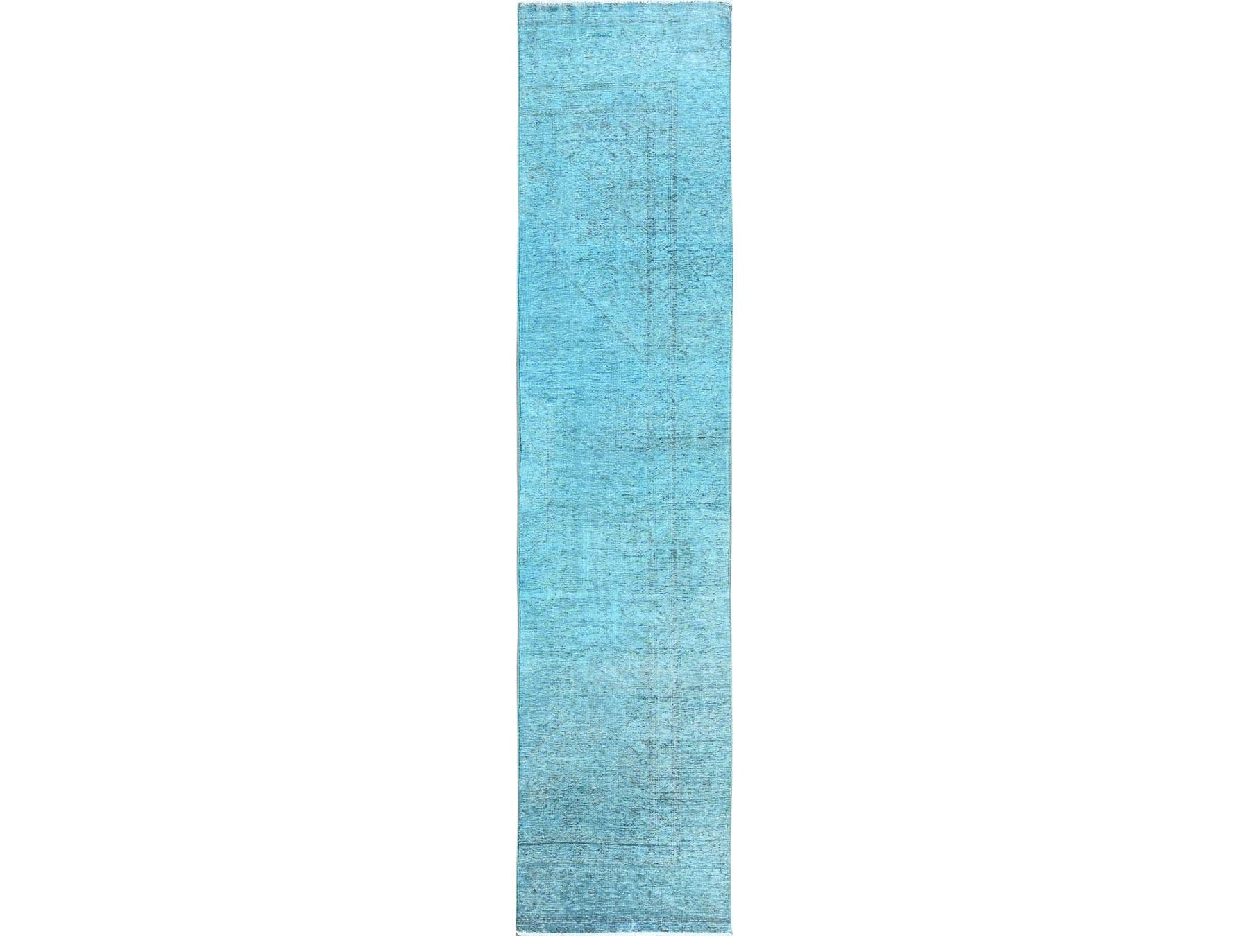 Tabriz Vintage hand-knotted wool runner in Overdyed, 2'4" x 11'2" — SKU O0944