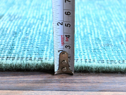 Tabriz Vintage hand-knotted wool runner in Overdyed, 2'4" x 11'2" — SKU O0944 (view 6)