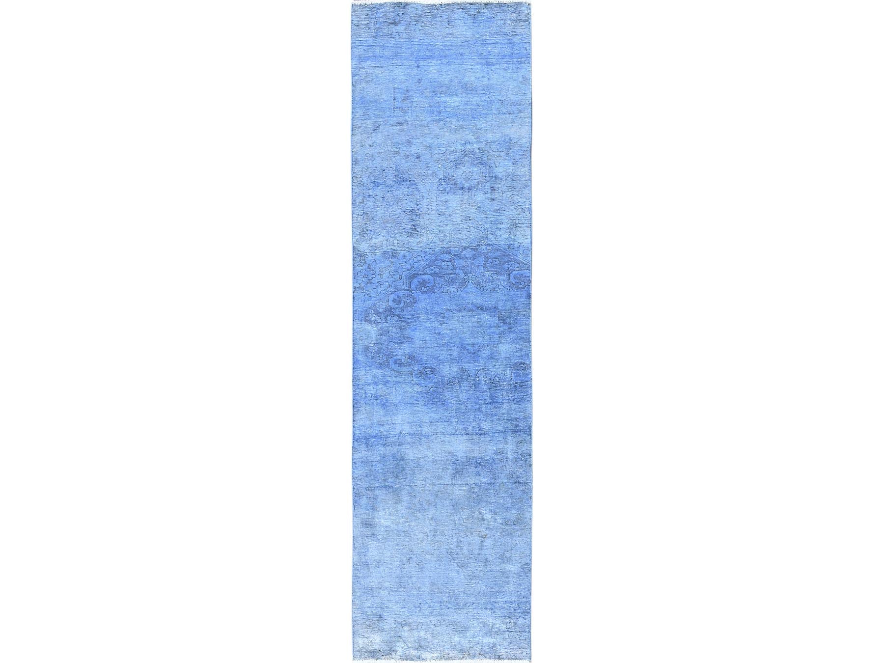 Tabriz Vintage hand-knotted wool runner in Overdyed, 2'6" x 9'10" — SKU O0945