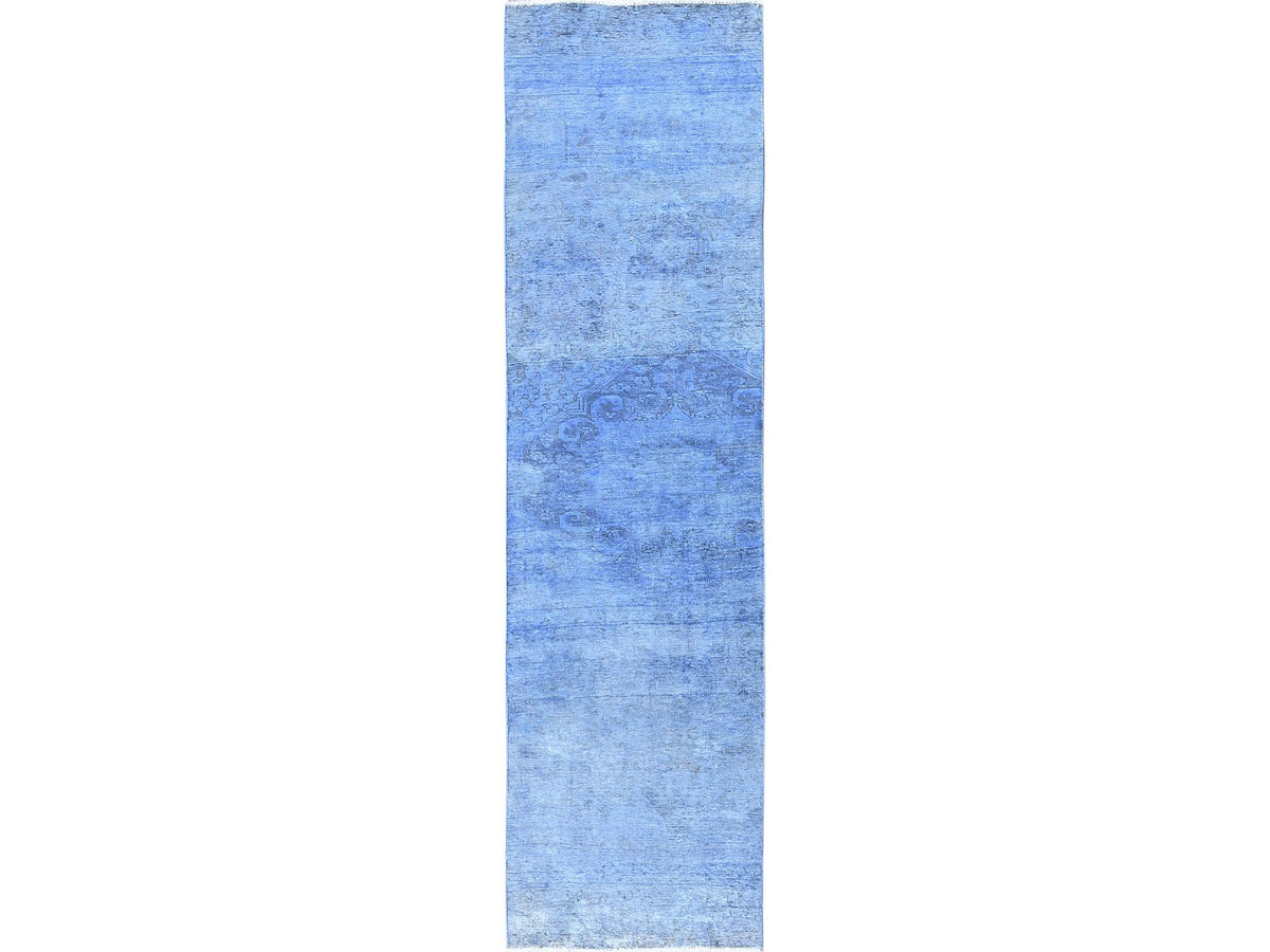 Tabriz Vintage hand-knotted wool runner in Overdyed, 2'6" x 9'10" — SKU O0945