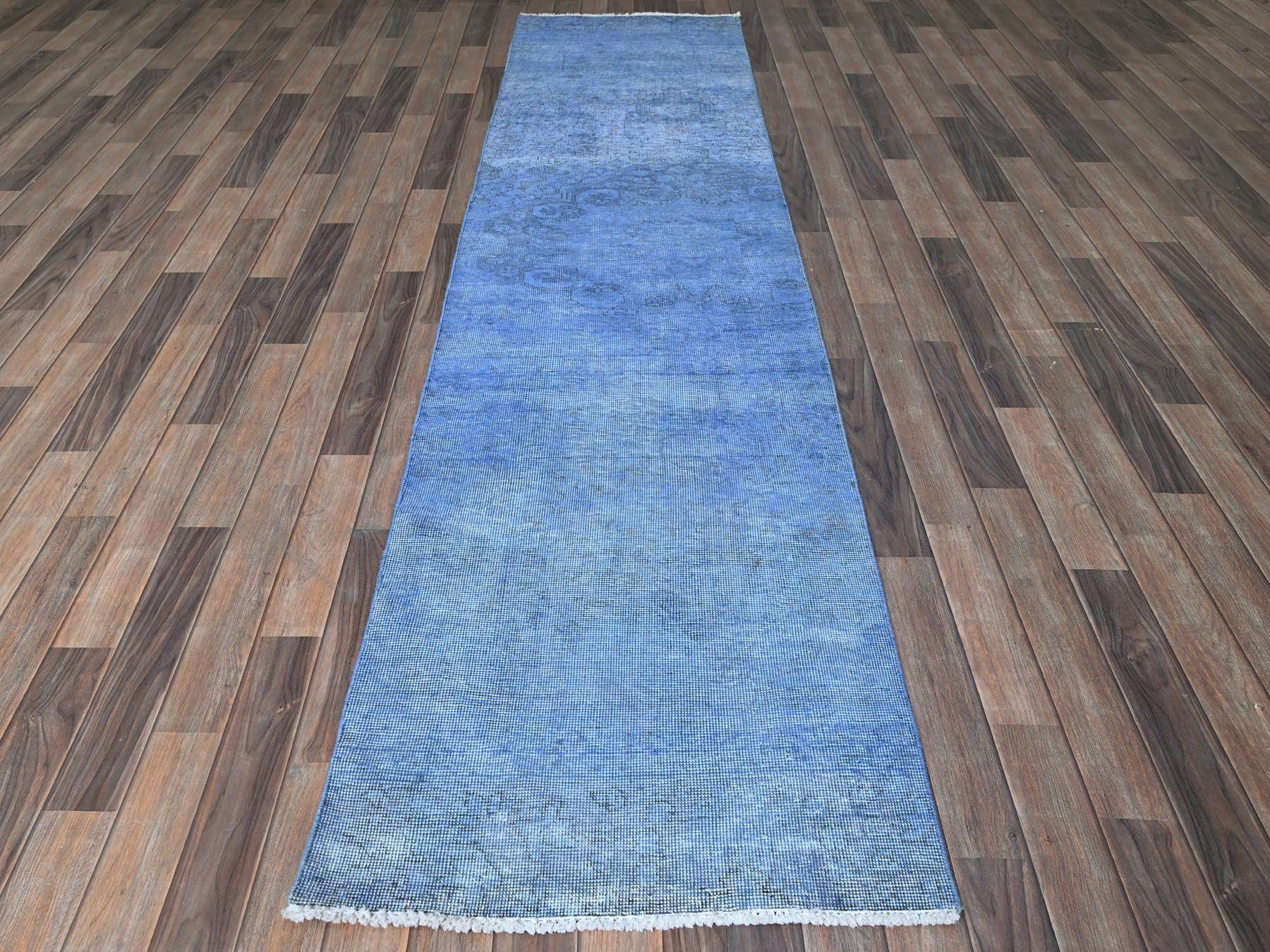 Tabriz Vintage hand-knotted wool runner in Overdyed, 2'6" x 9'10" — SKU O0945 (view 2)