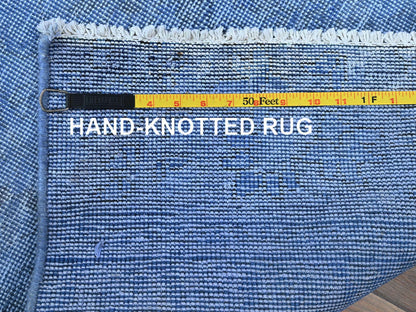 Overdyed 2'6" x 9'10" Vintage Hand knotted Wool Rug - Sku: O0945