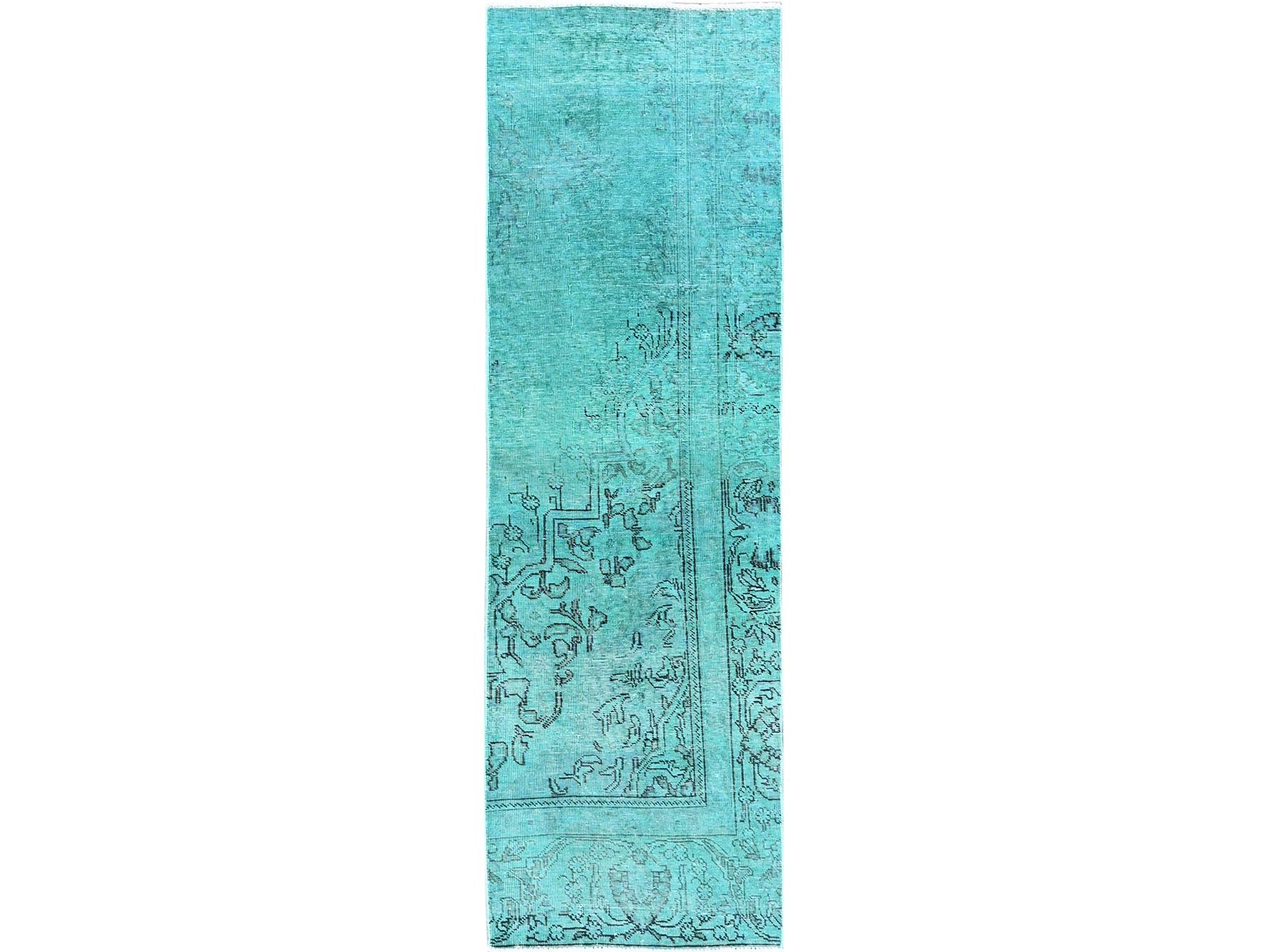 Tabriz Vintage hand-knotted wool runner in Overdyed, 2'3" x 7'5" — SKU O0946