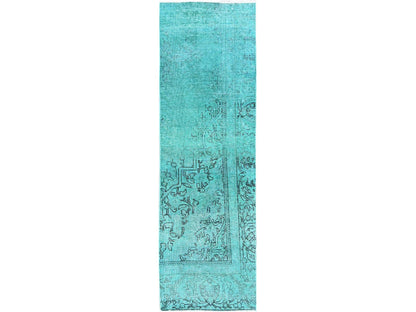 Tabriz Vintage hand-knotted wool runner in Overdyed, 2'3" x 7'5" — SKU O0946