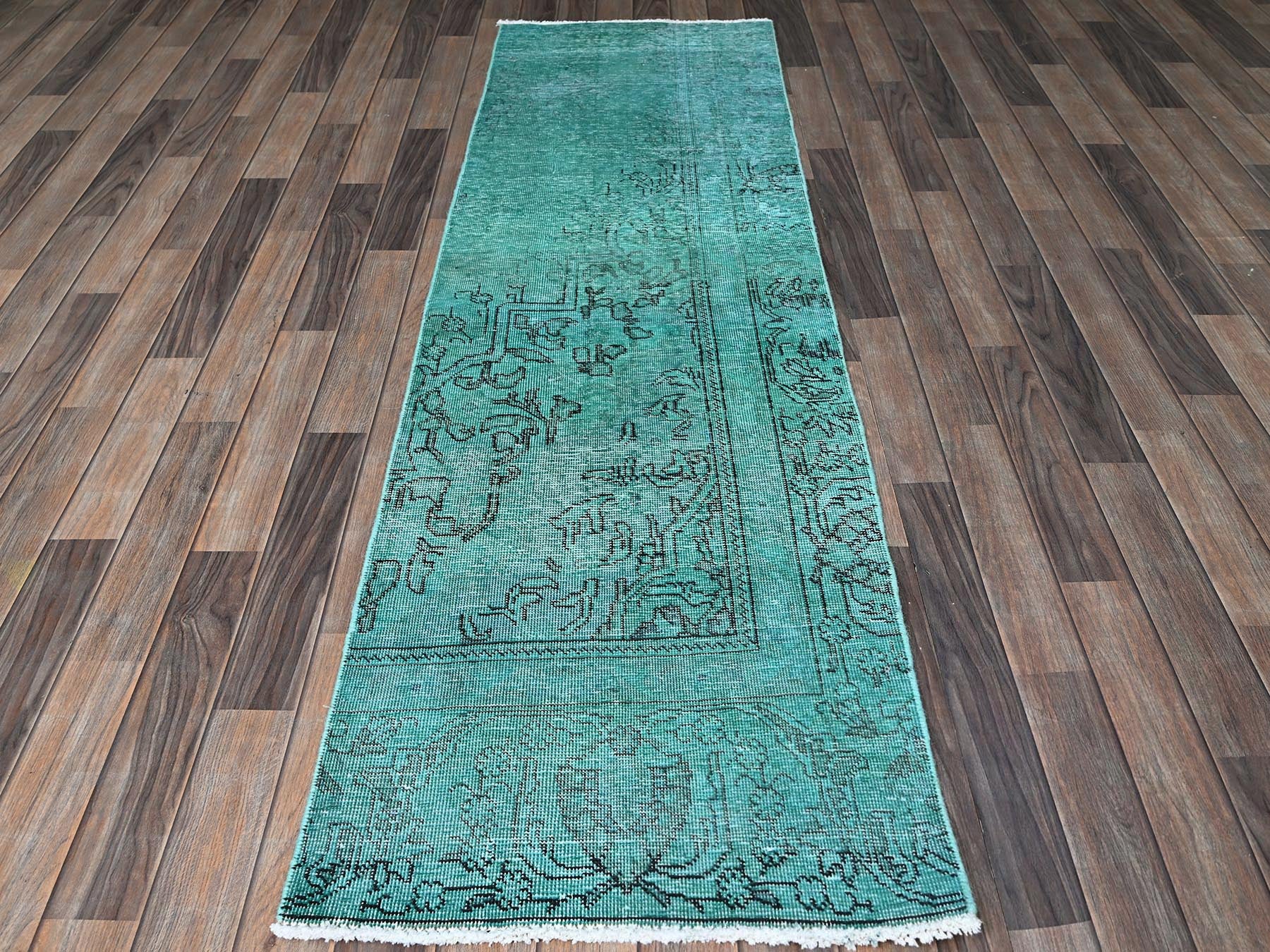 Tabriz Vintage hand-knotted wool runner in Overdyed, 2'3" x 7'5" — SKU O0946 (view 2)