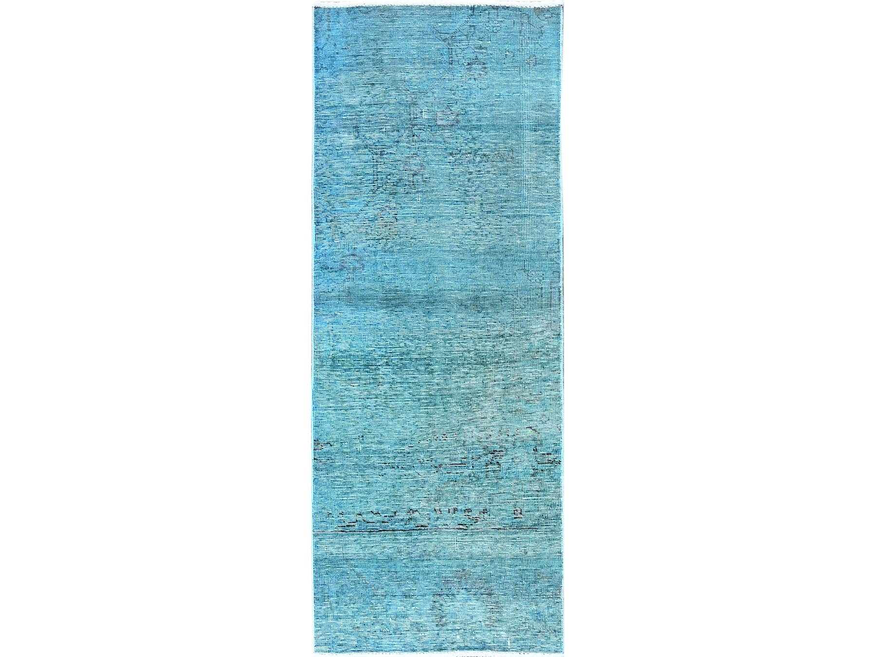 Tabriz Vintage hand-knotted wool runner in Overdyed, 2'3" x 6'1" — SKU O0948