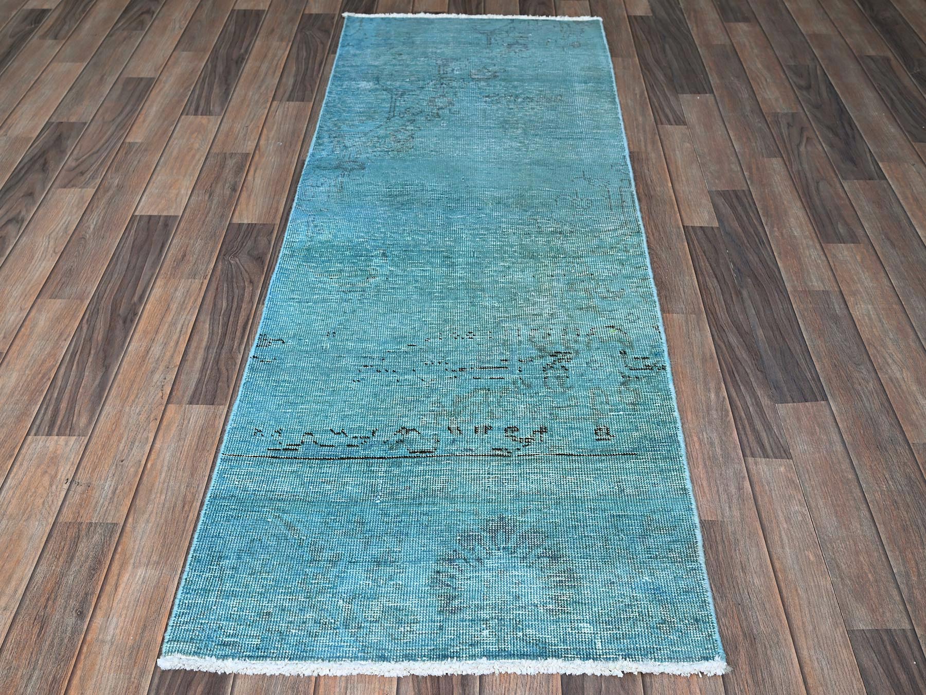 Tabriz Vintage hand-knotted wool runner in Overdyed, 2'3" x 6'1" — SKU O0948 (view 2)