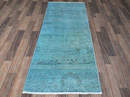 Tabriz Vintage hand-knotted wool runner in Overdyed, 2'3" x 6'1" — SKU O0948 (view 2)