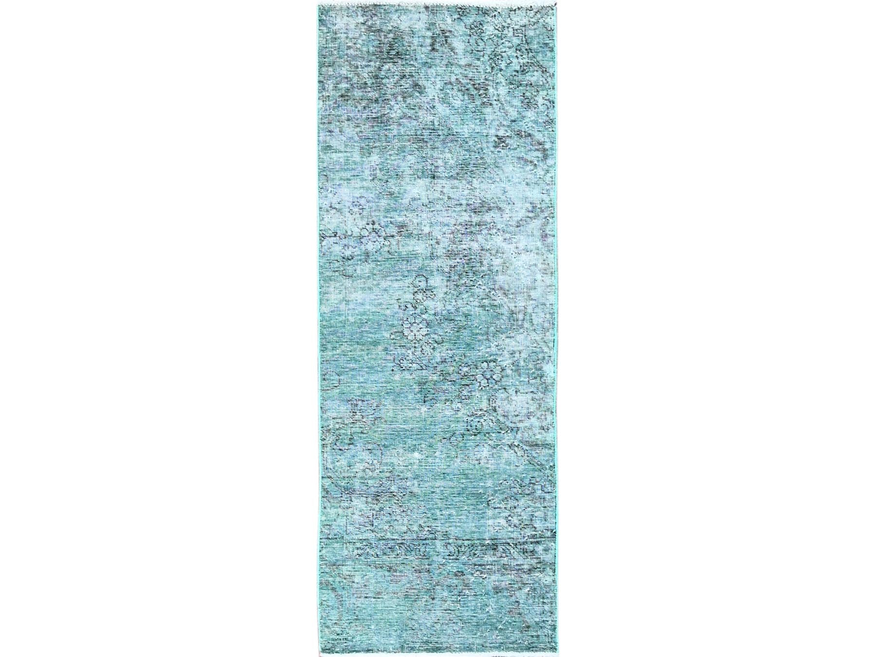 Tabriz Vintage hand-knotted wool runner in Overdyed, 1'11" x 5'8" — SKU O0949