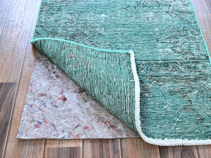 Tabriz Vintage hand-knotted wool runner in Overdyed, 1'11" x 5'8" — SKU O0949 (view 3)