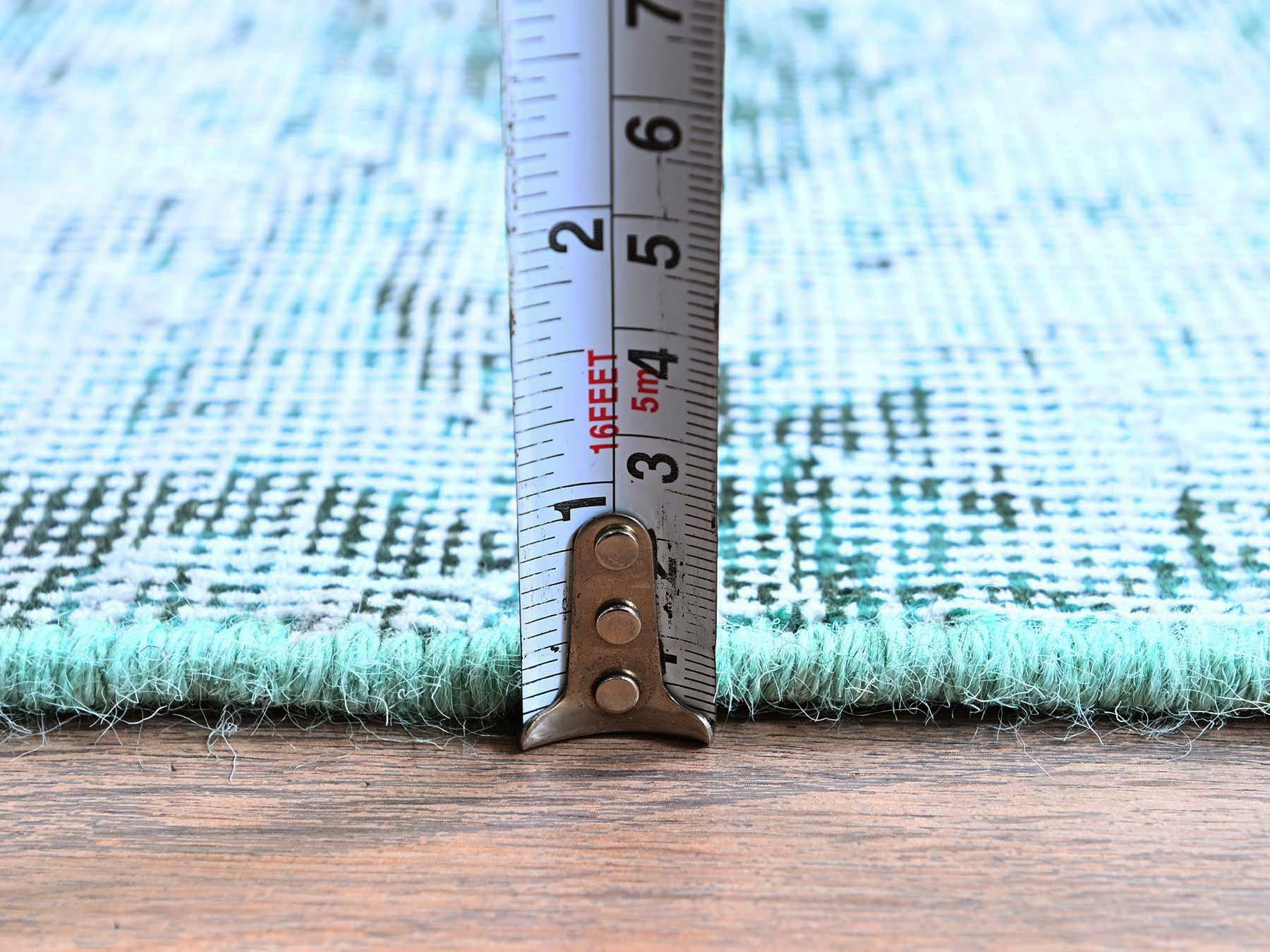 Tabriz Vintage hand-knotted wool runner in Overdyed, 1'11" x 5'8" — SKU O0949 (view 6)