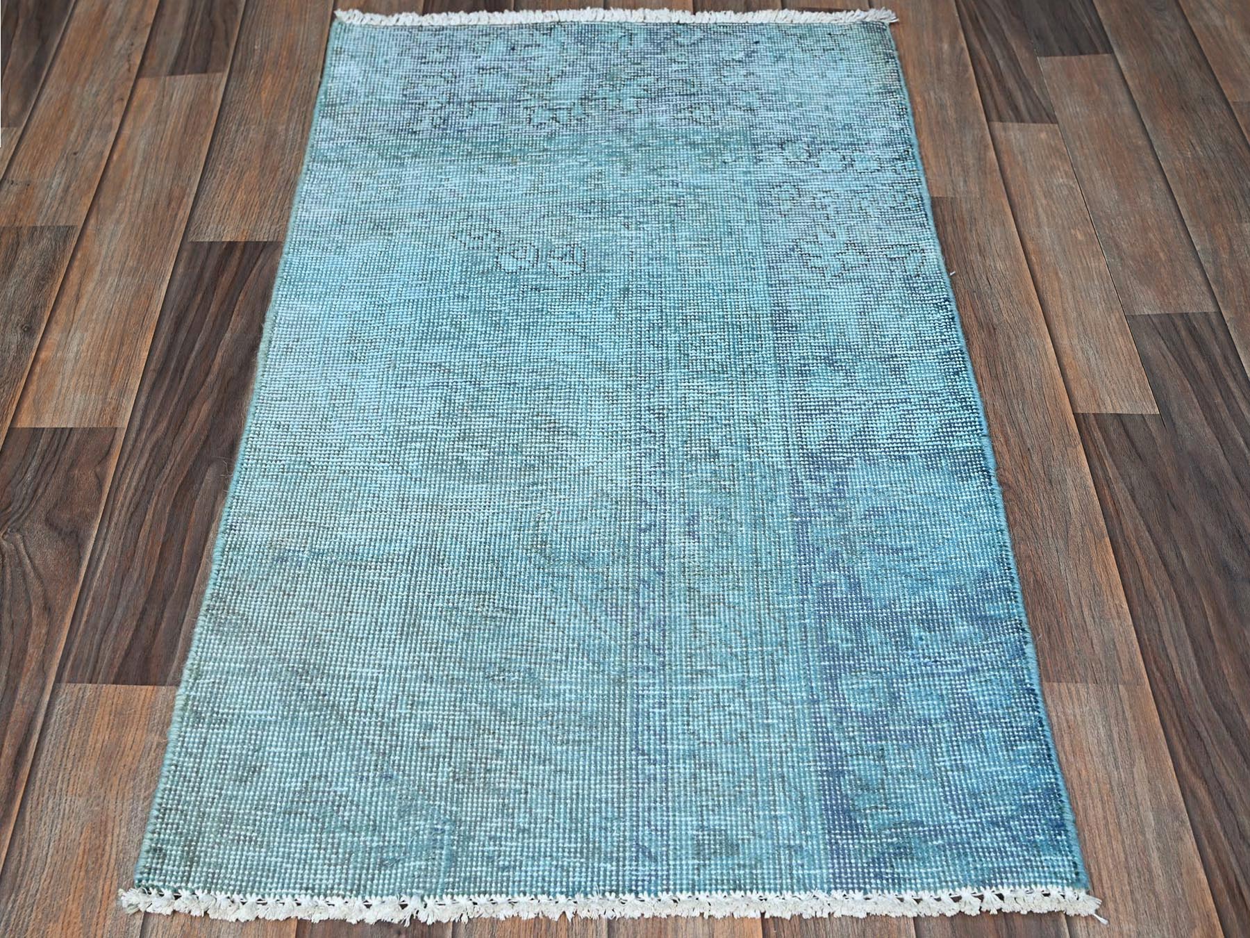 Tabriz Vintage hand-knotted wool rug in Overdyed, 1'11" x 3'2" — SKU O0951 (view 2)
