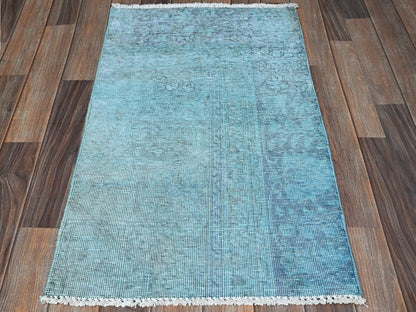 Tabriz Vintage hand-knotted wool rug in Overdyed, 1'11" x 3'2" — SKU O0951 (view 2)
