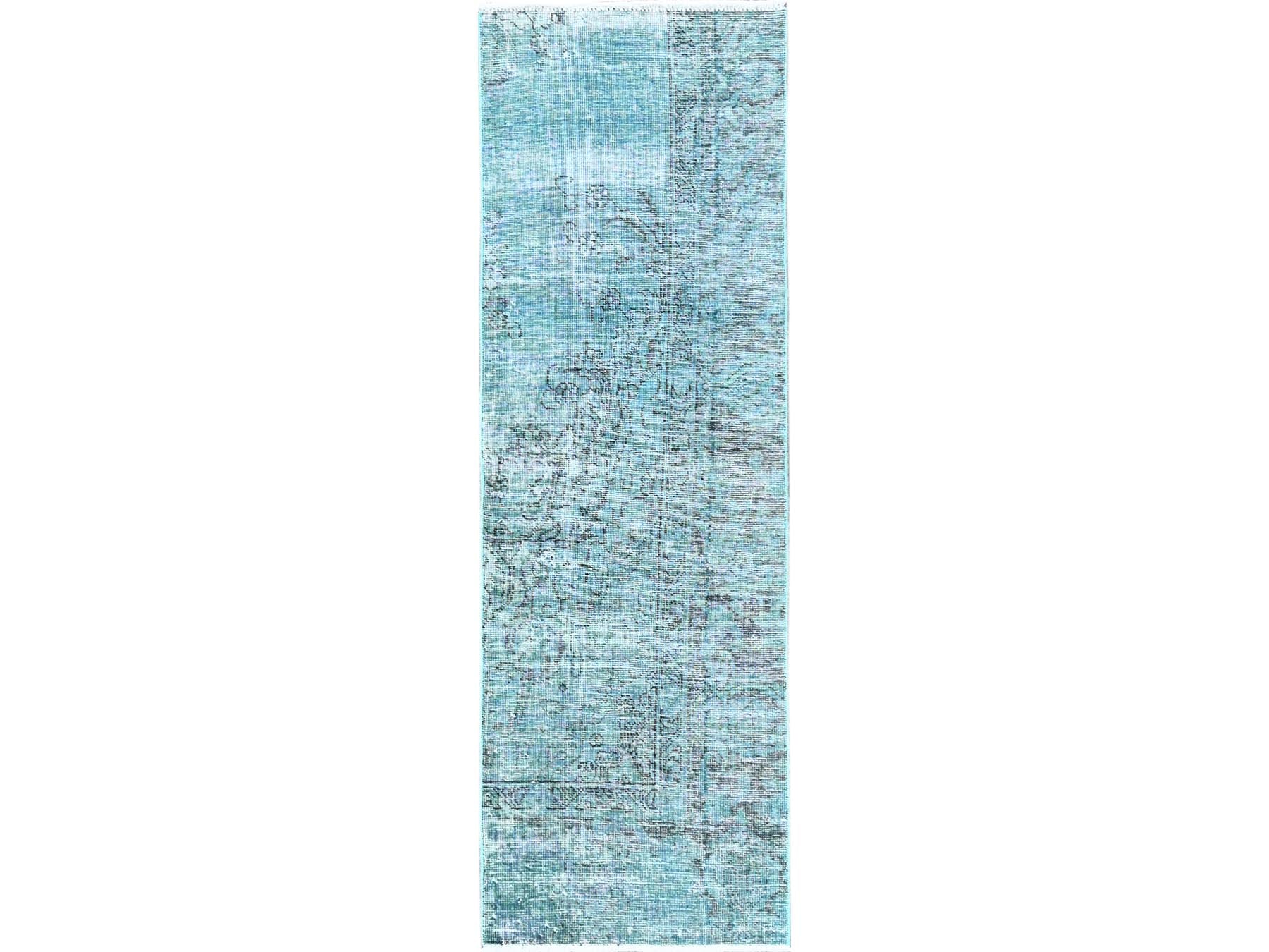 Tabriz Vintage hand-knotted wool runner in Overdyed, 1'11" x 5'9" — SKU O0952