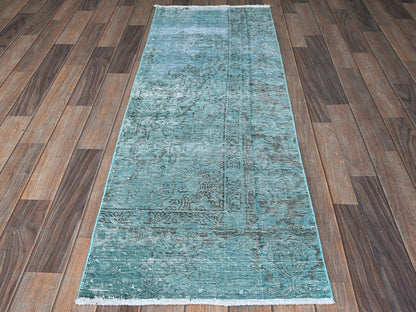 Tabriz Vintage hand-knotted wool runner in Overdyed, 1'11" x 5'9" — SKU O0952 (view 2)