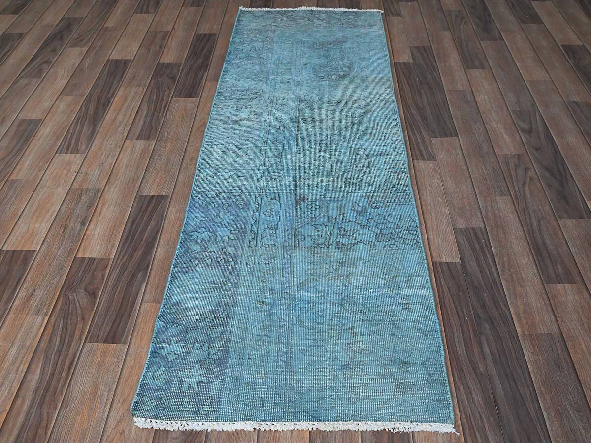 Persian Vintage hand-knotted wool runner in Overdyed, 2' x 6', SKU O0954 (view 2)