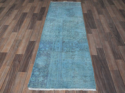 Persian Vintage hand-knotted wool runner in Overdyed, 2' x 6', SKU O0954 (view 2)
