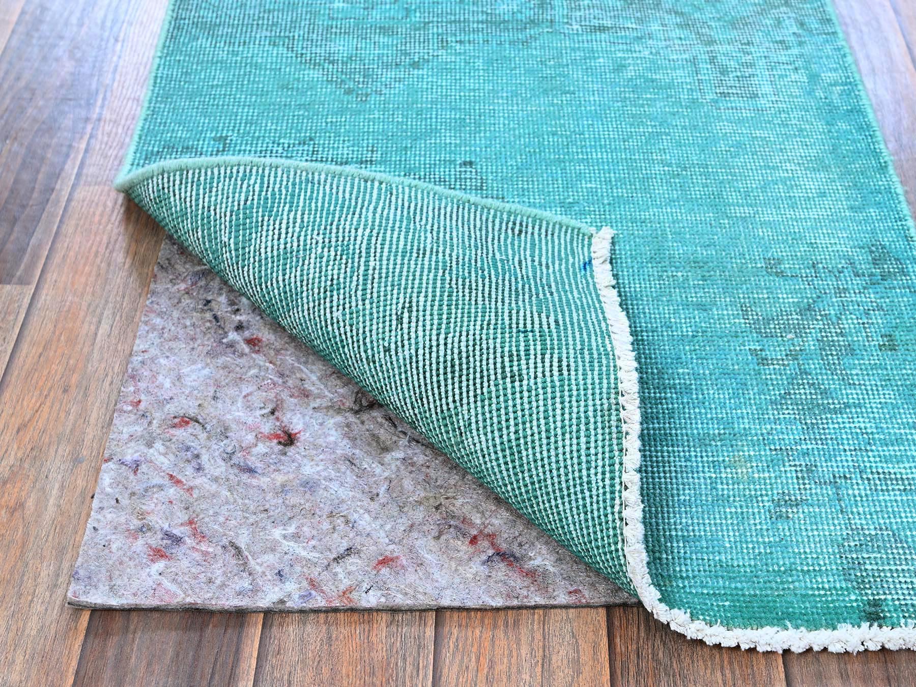Tabriz Vintage hand-knotted wool rug in Overdyed, 1'11" x 3'6" — SKU O0957 (view 3)