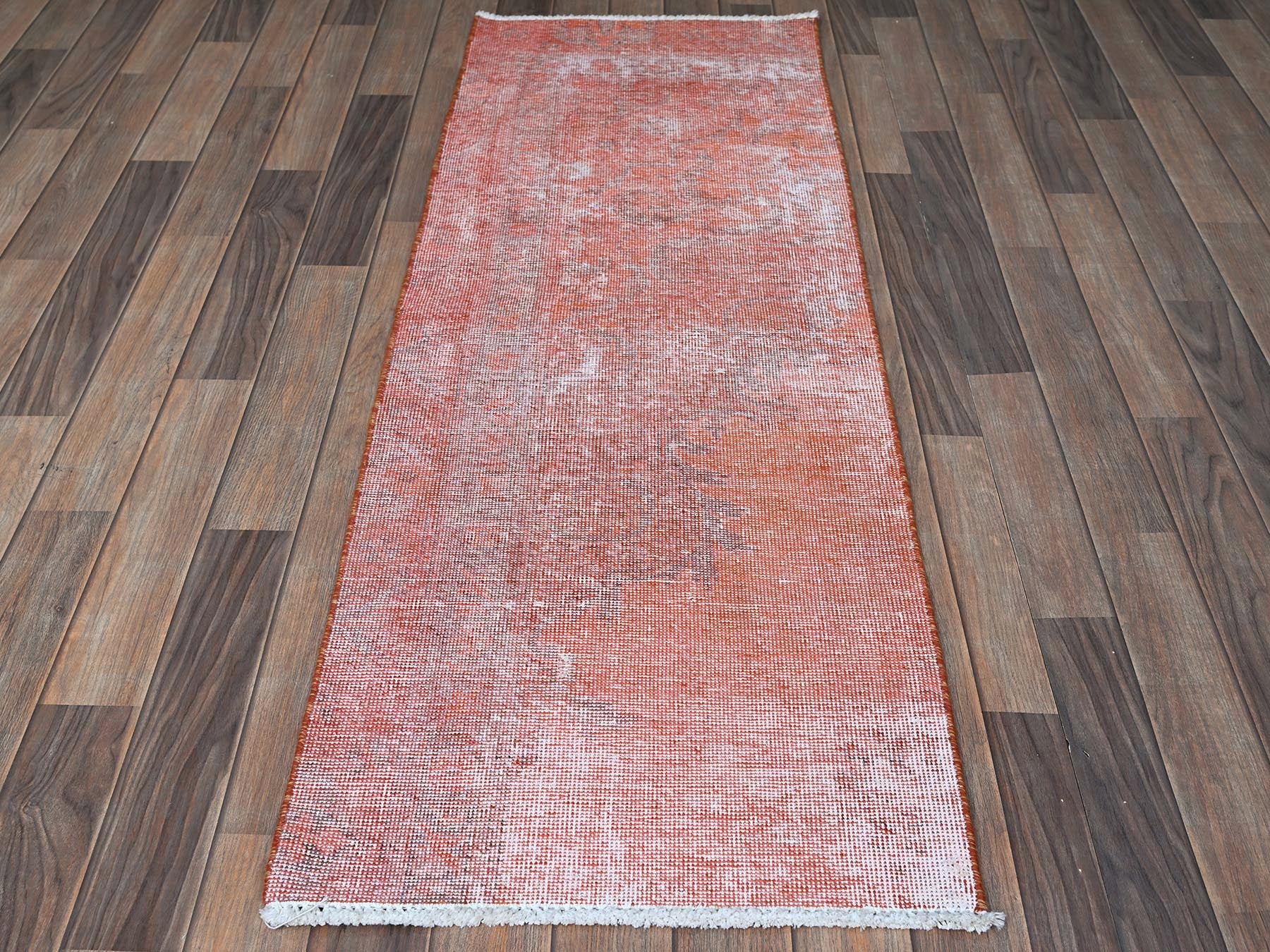 Tabriz Vintage hand-knotted wool runner in Overdyed, 1'11" x 5'6" — SKU O0958 (view 2)
