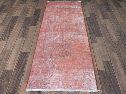 Tabriz Vintage hand-knotted wool runner in Overdyed, 1'11" x 5'6" — SKU O0958 (view 2)