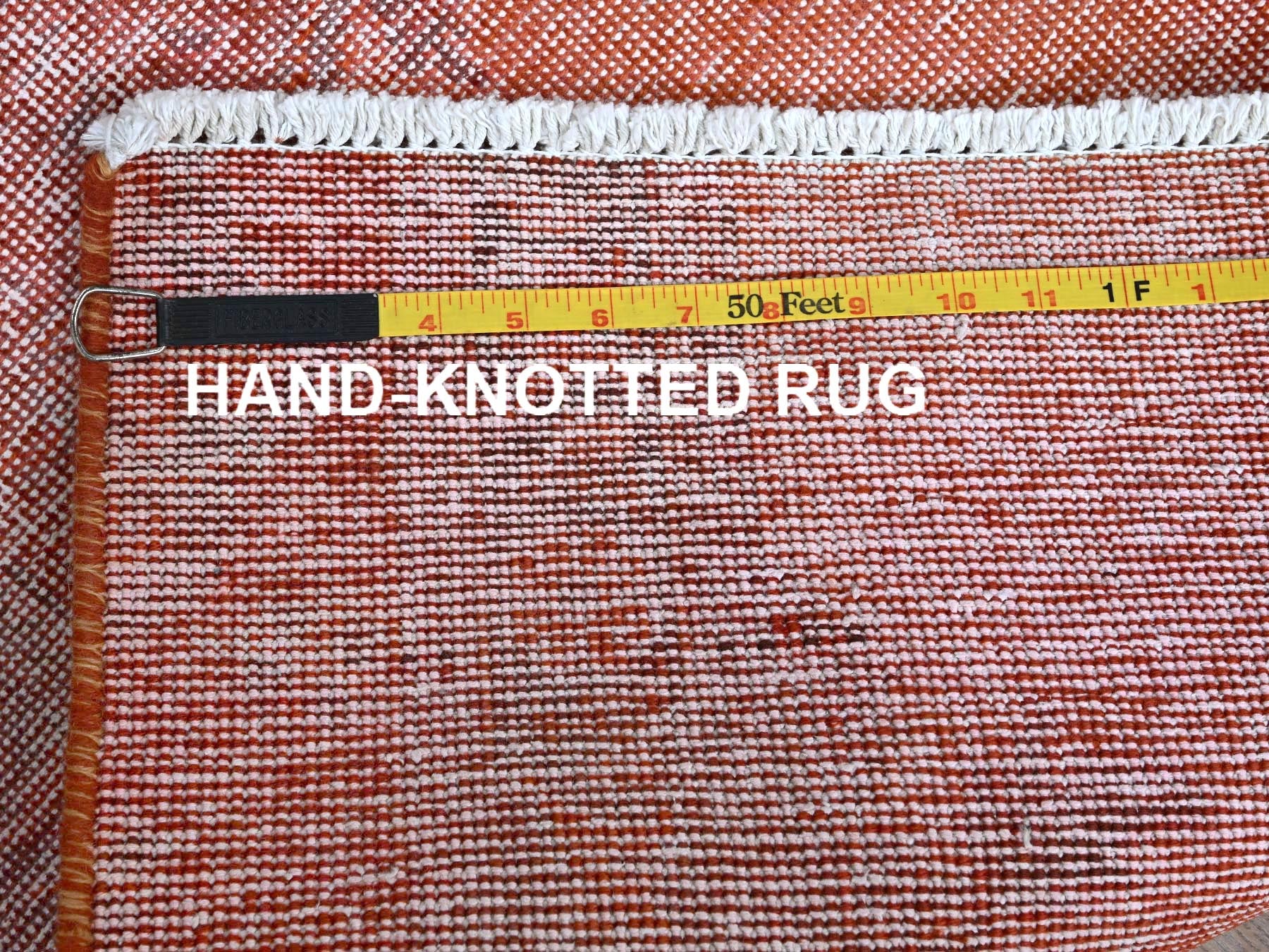 Tabriz Vintage hand-knotted wool runner in Overdyed, 1'11" x 5'6" — SKU O0958 (view 7)