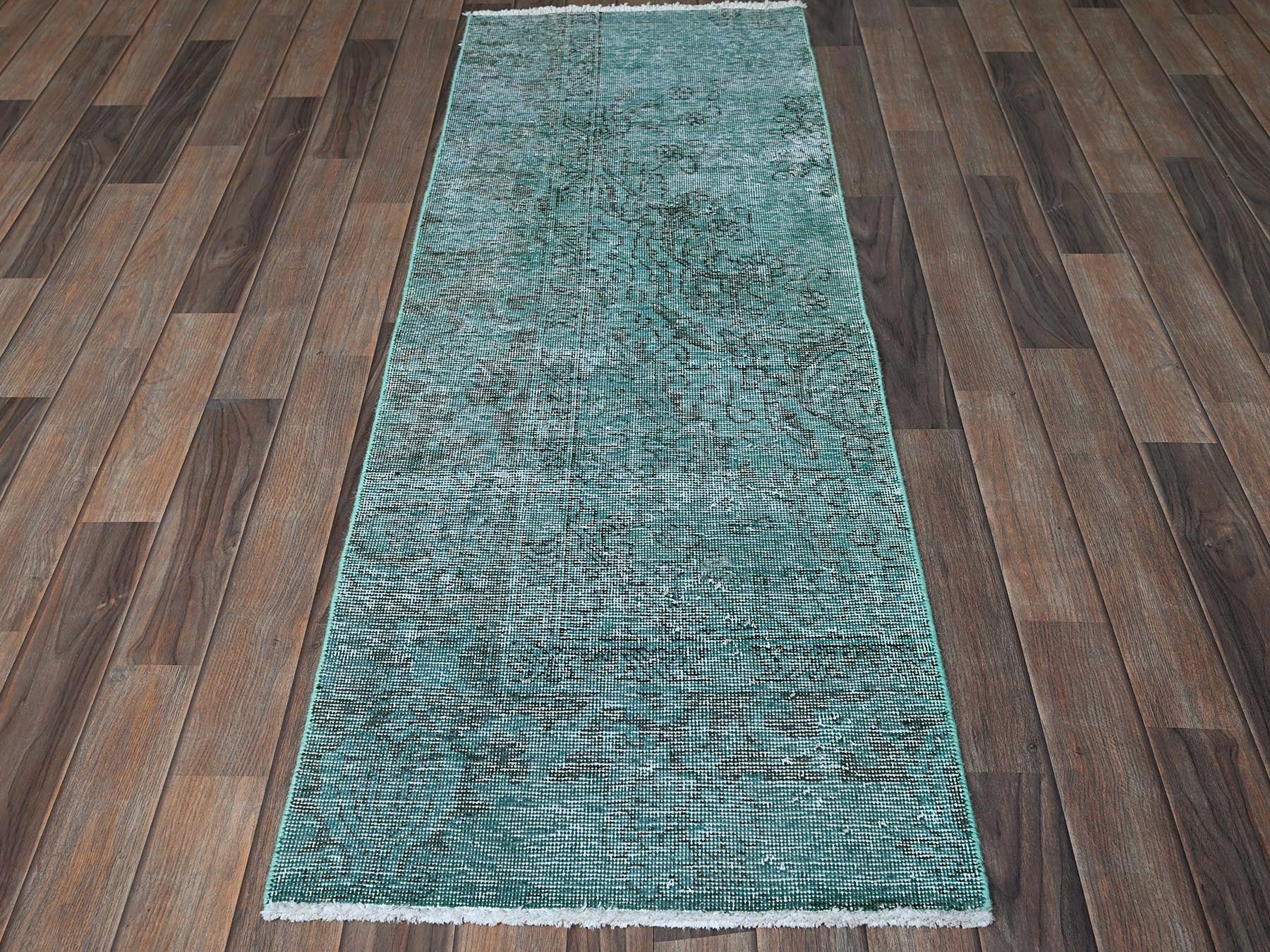 Tabriz Vintage hand-knotted wool runner in Overdyed, 2' x 5'8" — SKU O0962 (view 2)