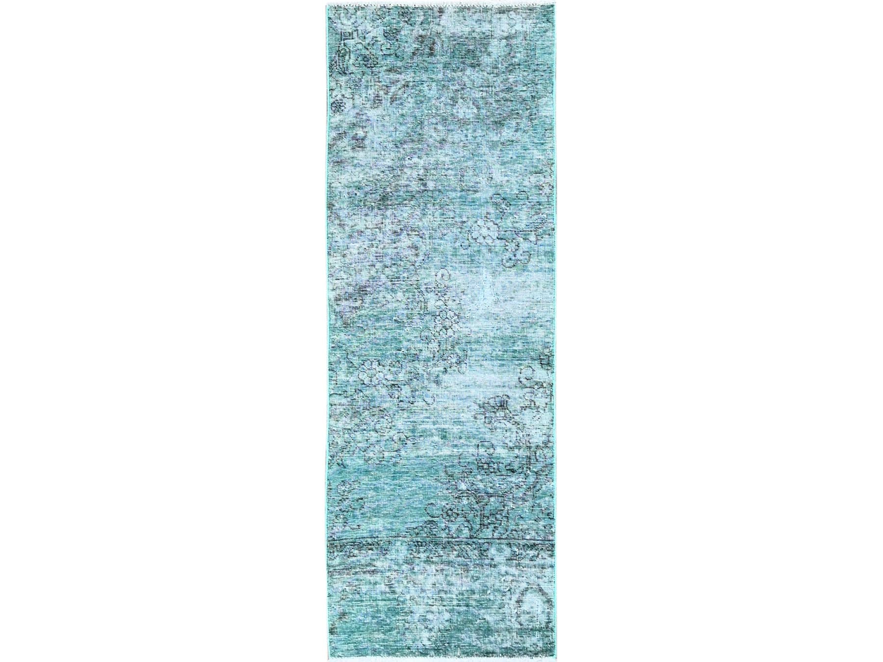 Tabriz Vintage hand-knotted wool runner in Overdyed, 1'11" x 5'7" — SKU O0963