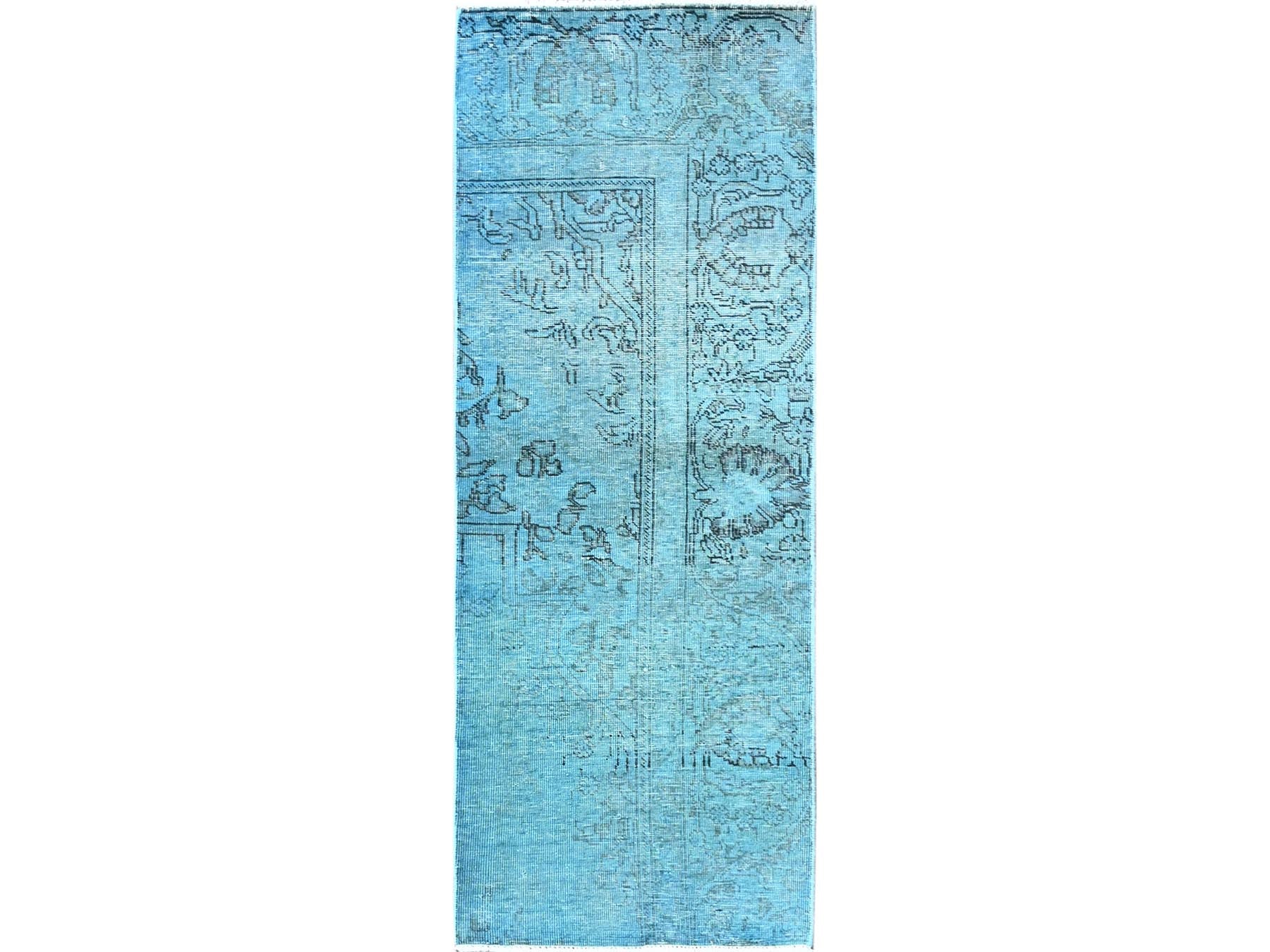 Tabriz Vintage hand-knotted wool runner in Overdyed, 2'3" x 6'2" — SKU O0966