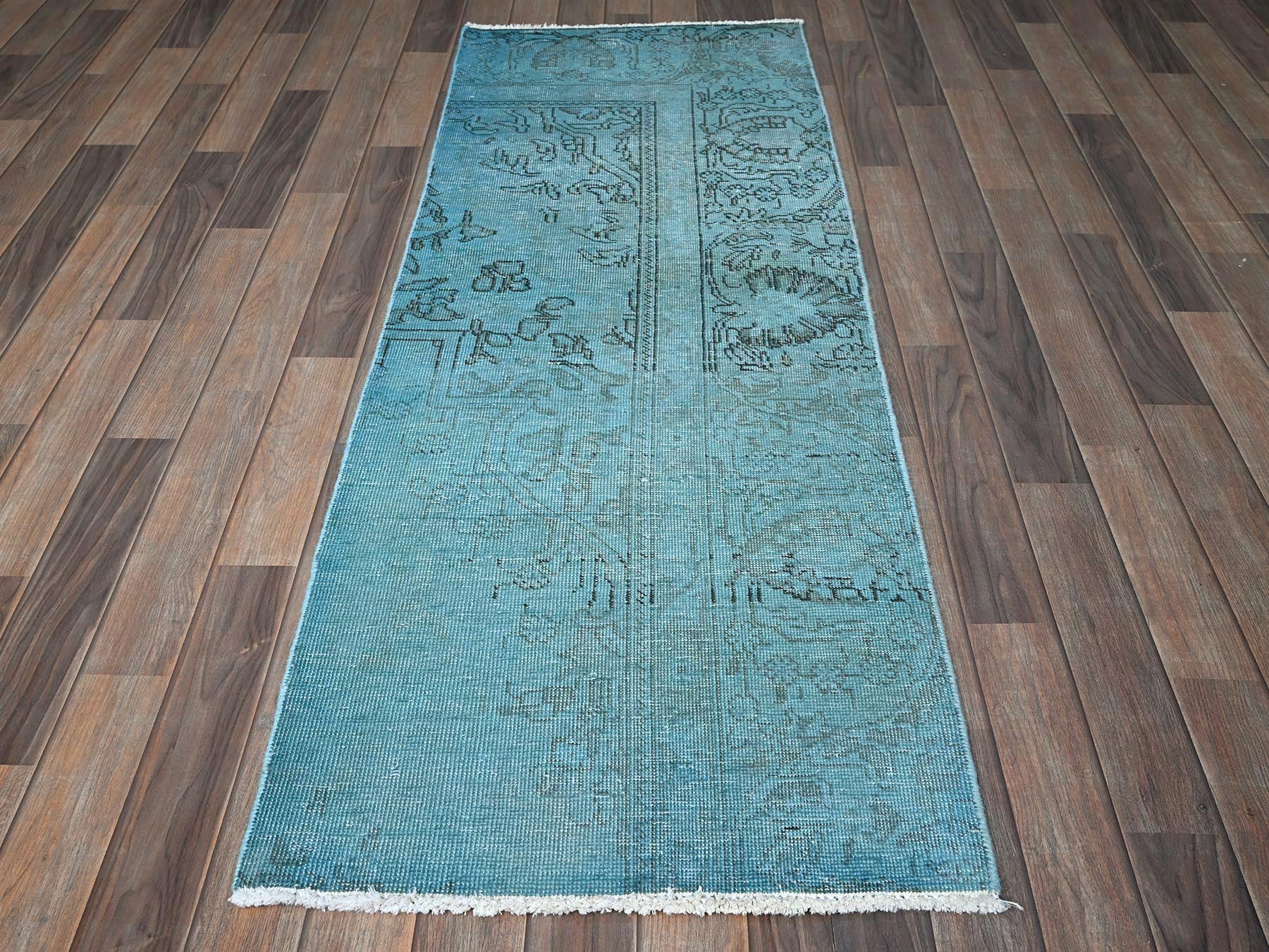 Tabriz Vintage hand-knotted wool runner in Overdyed, 2'3" x 6'2" — SKU O0966 (view 2)