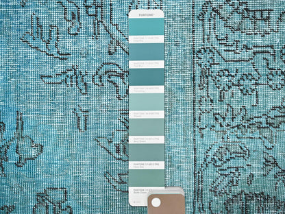 Overdyed 2'3" x 6'2" Vintage Hand knotted Wool Rug - Sku: O0966