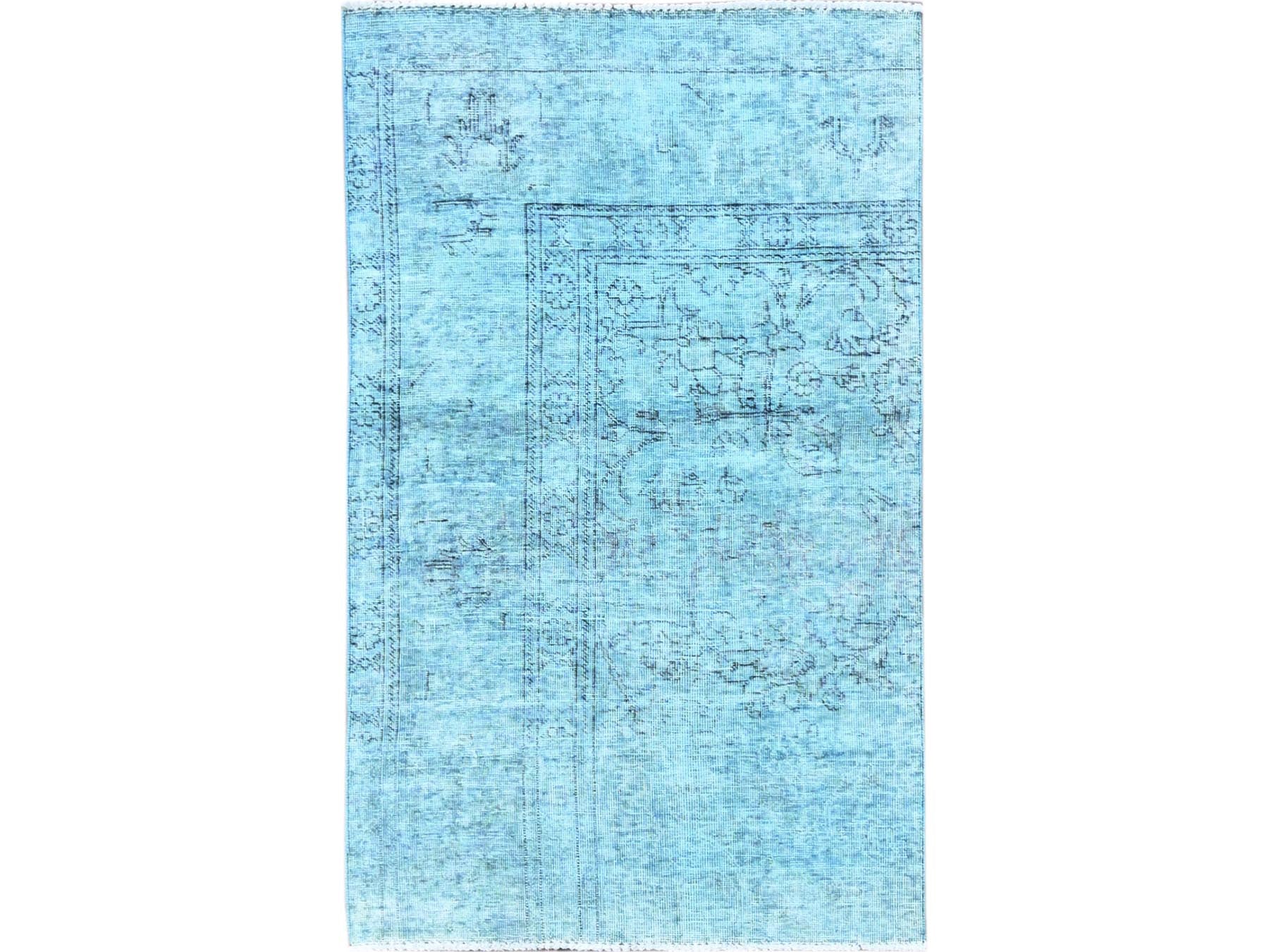 Tabriz Vintage hand-knotted wool rug in Overdyed, 3'1" x 5'1" — SKU O0970
