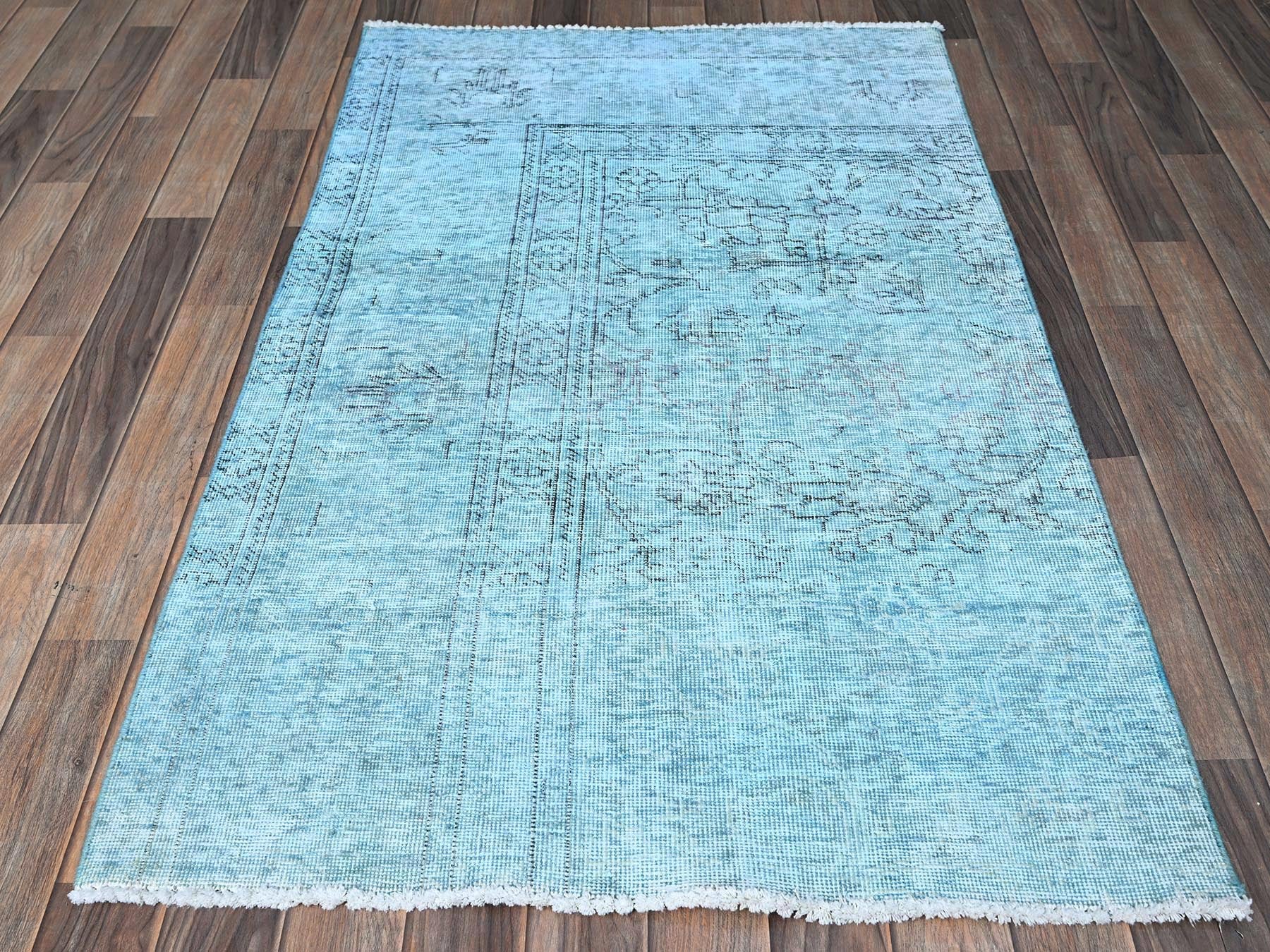 Tabriz Vintage hand-knotted wool rug in Overdyed, 3'1" x 5'1" — SKU O0970 (view 2)