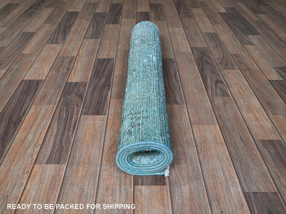 Tabriz Vintage hand-knotted wool rug in Overdyed, 3'1" x 5'1" — SKU O0970 (view 5)