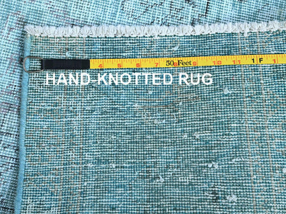 Overdyed 3'1" x 5'1" Vintage Hand knotted Wool Rug - Sku: O0970