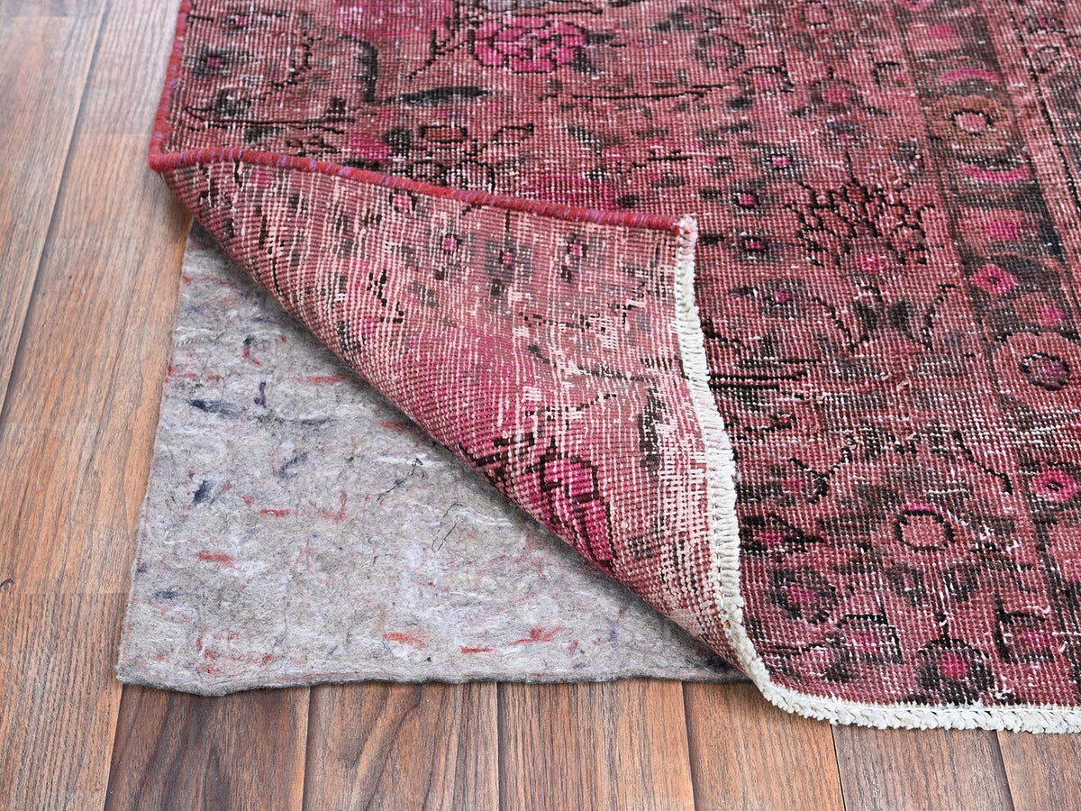 Tabriz Vintage hand-knotted wool runner in Overdyed, 2'6" x 9'3" — SKU O0989 (view 3)