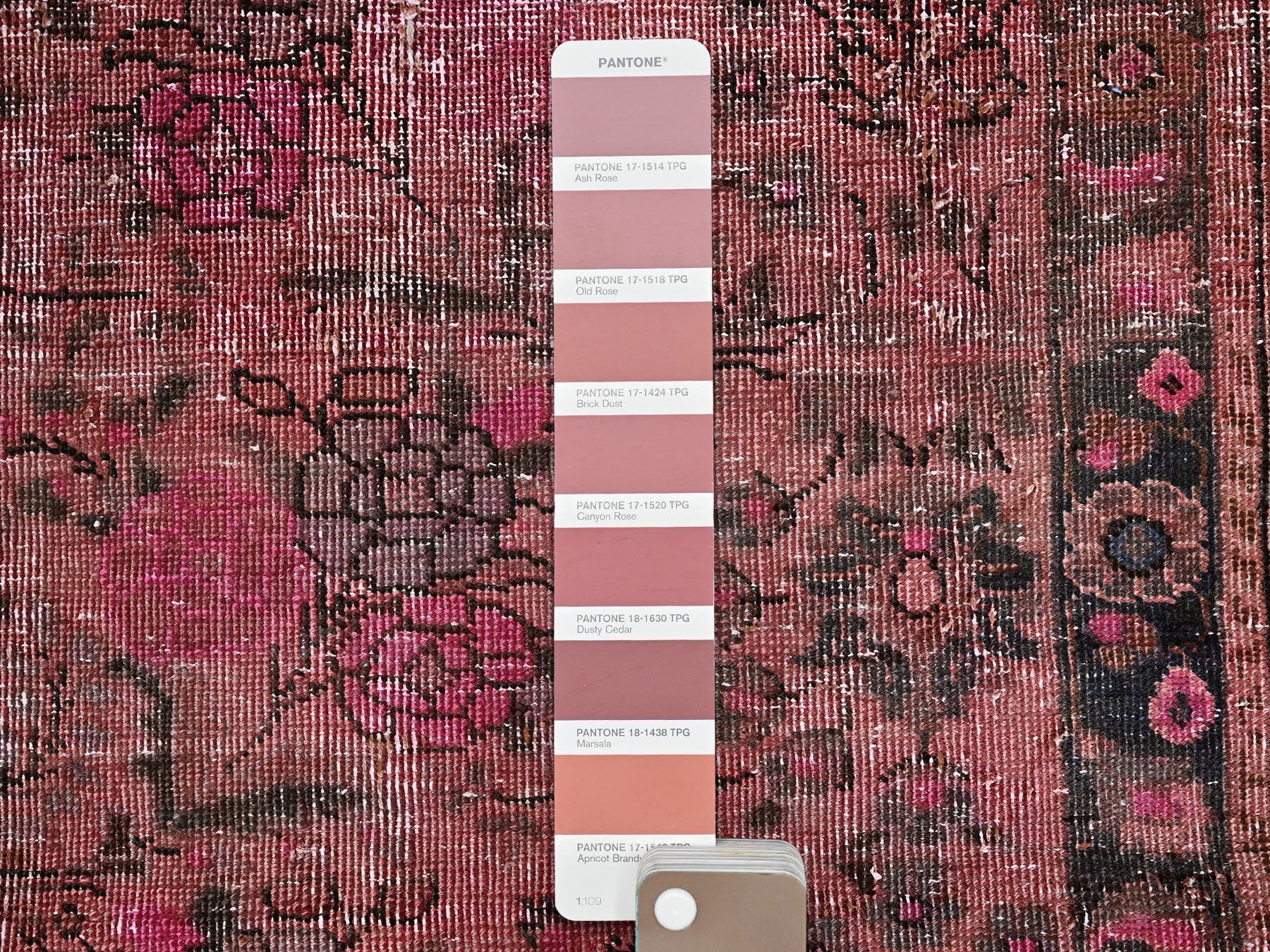 Tabriz Vintage hand-knotted wool runner in Overdyed, 2'6" x 9'3" — SKU O0989 (view 4)
