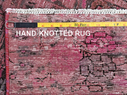 Tabriz Vintage hand-knotted wool runner in Overdyed, 2'6" x 9'3" — SKU O0989 (view 7)