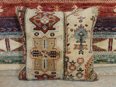 Handwoven accent pillow cover, detail view